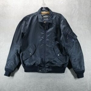 VTG Cockpit USA Jacket Mens XL Blue 90s Flyers‎ Combat Nylon Zip Up